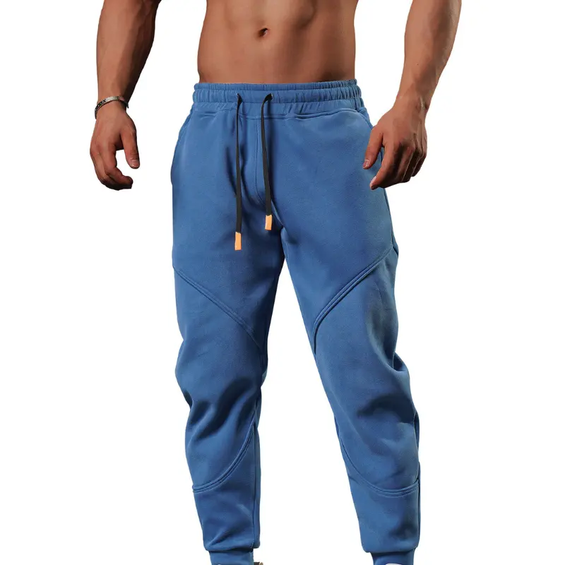 Klasik pantolon erkekler Baggy koşu pantolonları adam pantolon Sweatpants elastik bel İpli eşofman altları