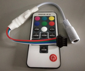 Customized RF17 Key Wireless <strong>Remote</strong> RGB <strong>Controller</strong> With 4 <strong>Wires</strong> SM4P Female Connector Mini RGB LED <strong>Controller</strong> - Product Image 2
