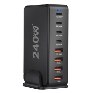 Çok 240W hızlı şarj 8 Port USB-C hızlı şarj istasyonu masaüstü PD GaN yüksek güç dizüstü şarj cihazı cep telefonu şarj cihazı - Product Image 3