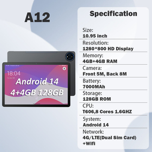 OEM Tablet <strong>Android</strong> 14.0 GMS 10.95 Inch IPS Screen 4g Lte 5g wifi 4+4gb 128gb Rom <strong>Android</strong> Tablette with Full Function Type C - Product Image 2