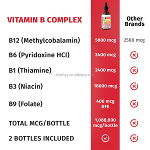 Vitamine B-Complex Daalt Energie Hersenhart Ondersteunt Vitamine-Energie Verbetert Organische Veganistische Vitamine B1 B6 B12-druppel - Product Image 4
