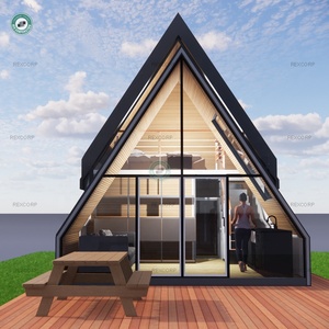 30sqm benzersiz tasarım dağ evi ile yüksek yatak prefabrik kabin ormanda bir çerçeve ev İspanya - Product Image 2