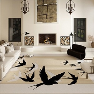 Polyester trừu tượng sơn retro phong cách Mỹ phòng khách sofa Bàn cà phê Thảm Vòng đống chống trượt chống mài mòn dễ dàng - Product Image 4