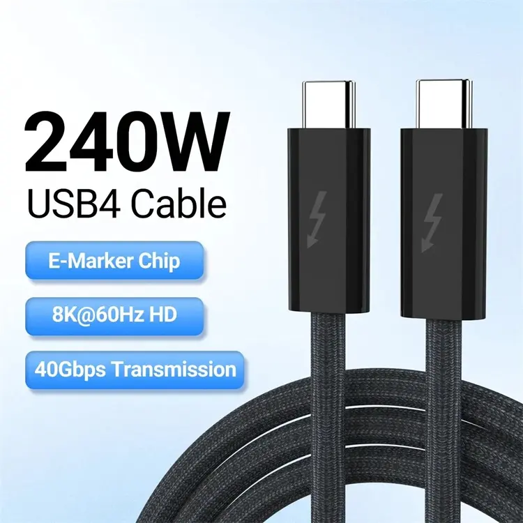 Usb 4.0 Type-C Datakabel 240W Snel Opladen Kabel Met 40Gbps Snelheid 8K Hd Video Ondersteuning Thunderbolt3/4 Voor Telefoon Switch Ipad