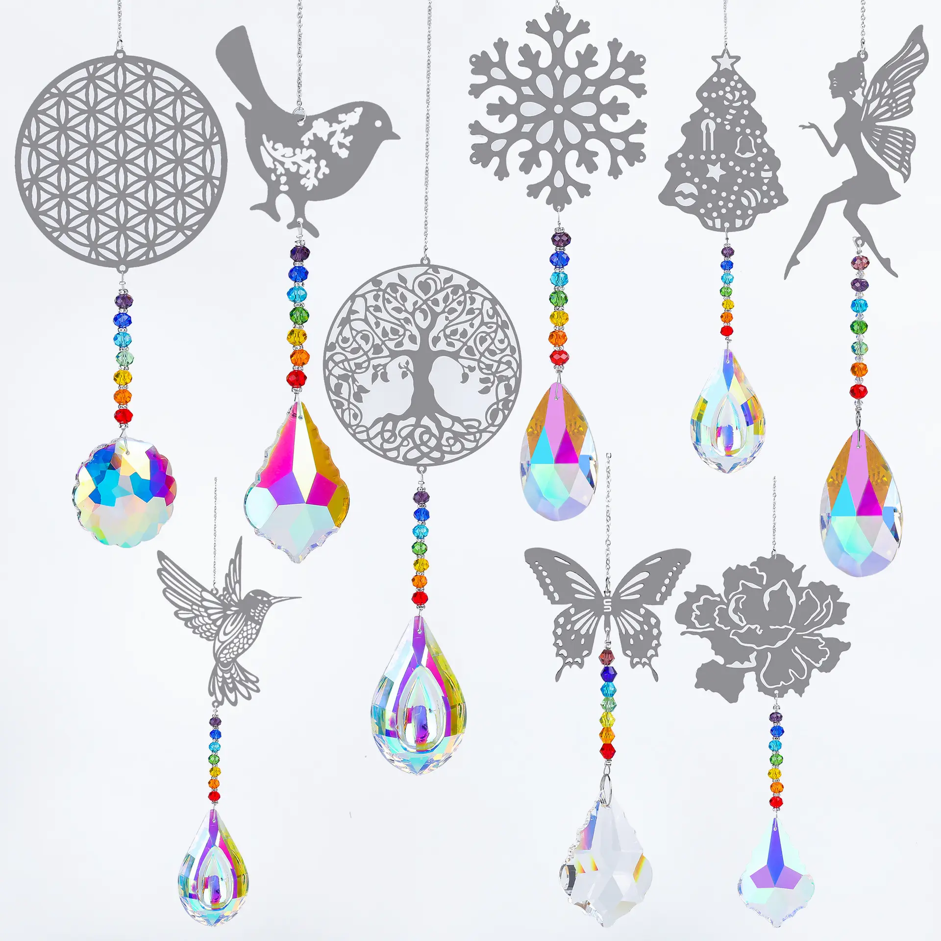 Hot Sale Animal Prism Crystal Ball Wind Chimes Hang Rainbow Chaser Sun Catcher Pendant for Decorate