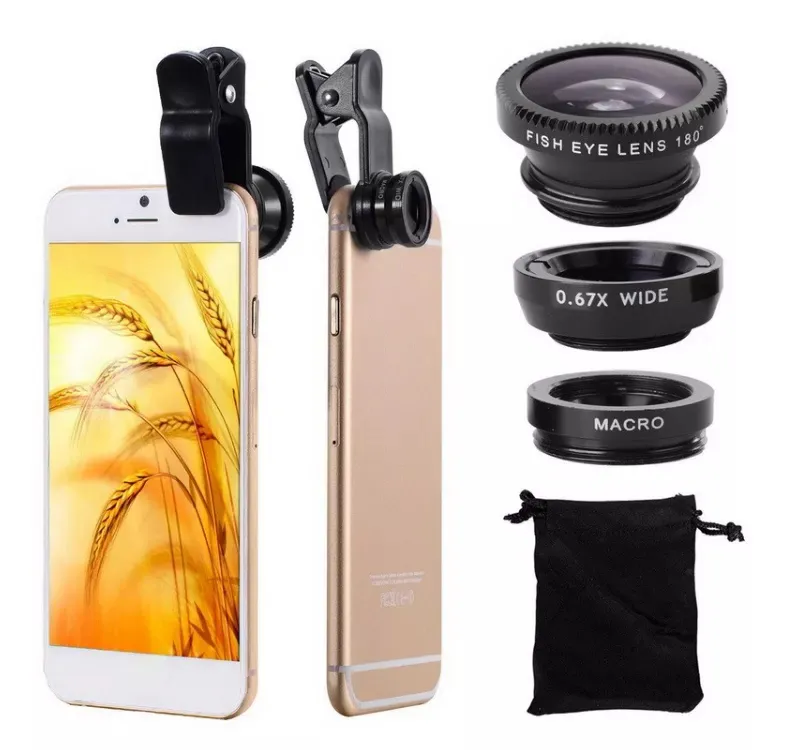 Cep akıllı telefon lensler, makro cep mikro telefon kamera lens, telefon lensleri klips balıkgözü lens cep telefonu için zoom objektifi