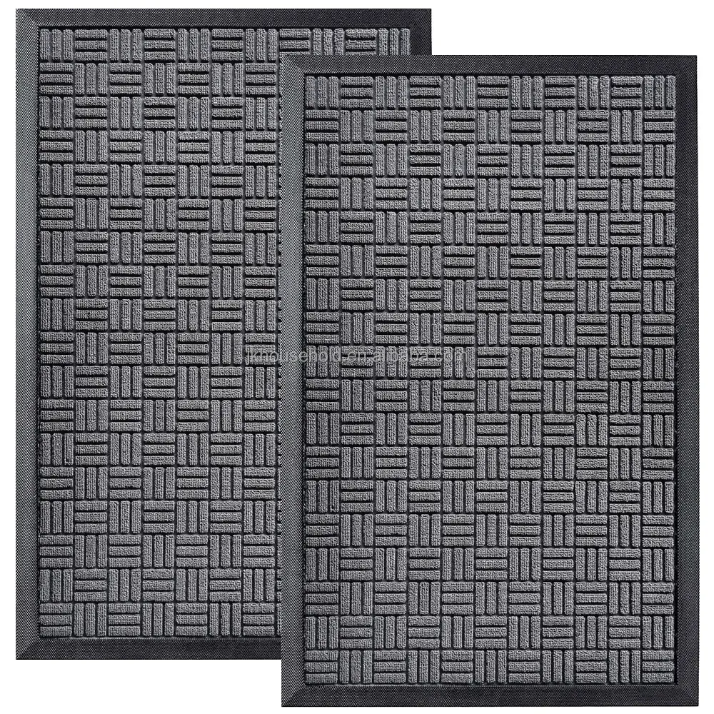 Jkhome-alfombra de goma para puerta trasera de interior, 30x17 pulgadas, color gris