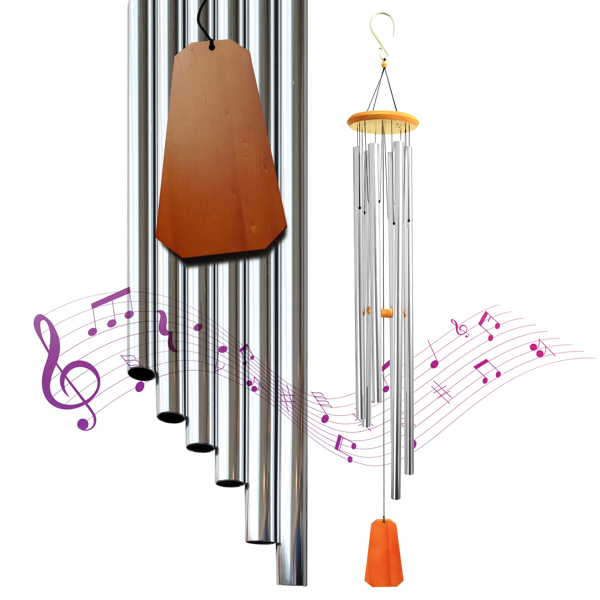 Campanelli eolici in bronzo campanelli eolici da esterno con 6 tubi Tune lenitivo Melody Memorial Wind Chimes ---- 56 pollici