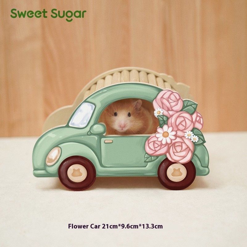 Petite voiture avec des fleurs