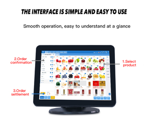 Écran tactile de systèmes de point de vente de 13.<span class=keywords><strong>3</strong></span> pouces tout en un terminal de caisse enregistreuse point de vente avec logiciel de point de vente gratuit - Product Image 3