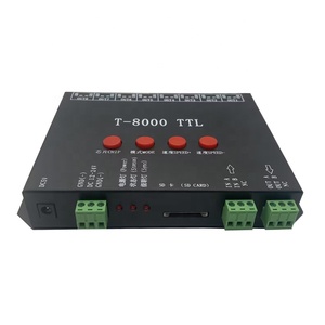 DC5V 12 В T-8000 TTL программируемый светодиодный RGB SPI контроллер SD карты 1024 пикселей для WS2811 6803