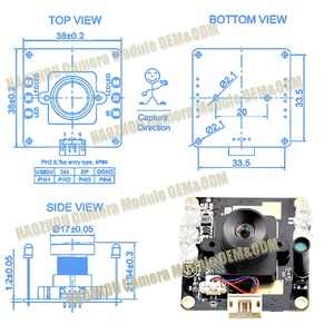 OEM 2MP pixel OV2710 sensore CMOS IR-CUT riconoscimento facciale infrarossi 650/850 M12 modulo 96 gradi Mini USB1080P moduli fotocamera - Product Image 3