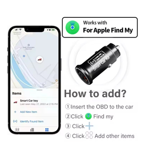 AP200 20W ตัวระบุตำแหน่ง GPS ขนาดเล็กอเนกประสงค์ที่จุดบุหรี่อะแดปเตอร์ USB Type-C ซ่อนอยู่ค้นหาแอปอย่างเป็นทางการของฉัน