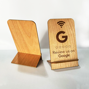 Tùy chỉnh bằng gỗ với mã QR NFC tấm Google xem xét NFC đứng - Product Image 2