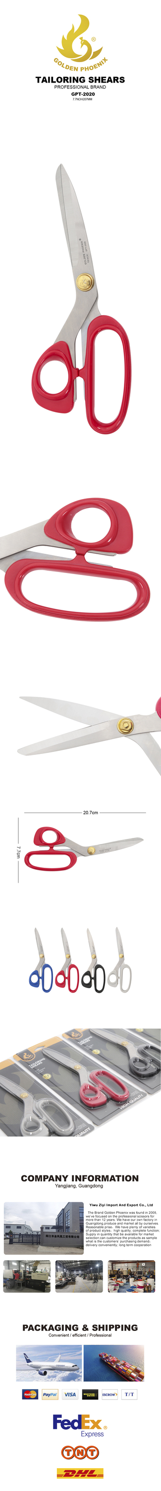 Golden Phoenix Scissor & Shear Stainless Steel tailor scissors Tijeras de sastre multipurpose trimming scissors