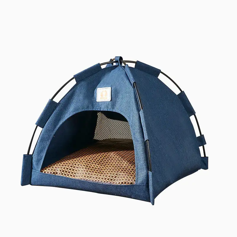 سرير خيمة شبه مغلق للحيوانات الأليفة قابل للطي قابل للغسل للعشيرة مريحة للكلاب والقطط