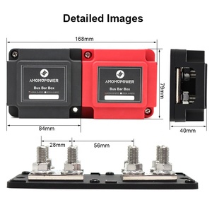 <strong>400A</strong> 48VDC Dual Modular <strong>Busbar</strong> Terminal 4 Way Copper M8/M10 Stud Battery Distribution Block for Automotive Use - Product Image 2