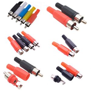 Enchufe RCA azul macho Pin AV altavoz Cable conector REPRODUCTOR DE DVD mezclador altavoz conectar enchufe plástico RCA enchufe RCA Jack L - Product Image 1