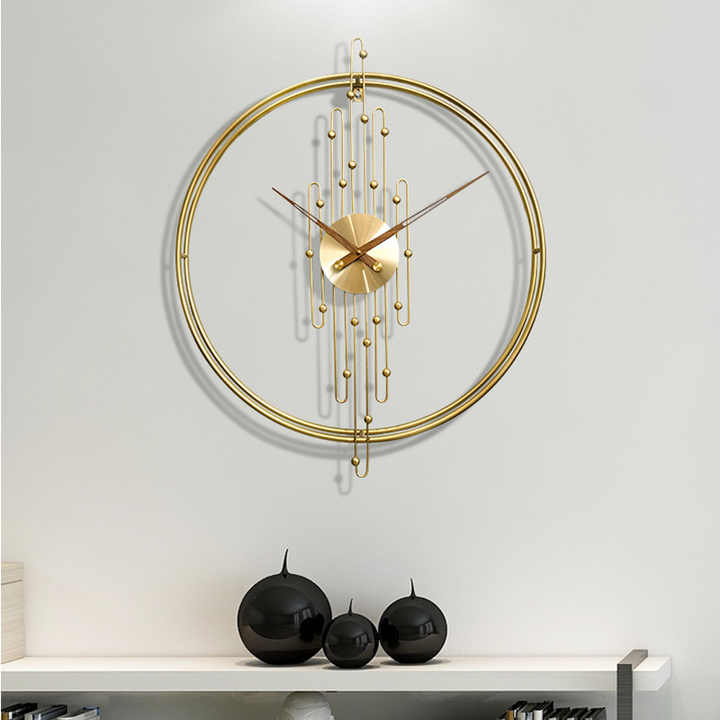 Wholesale Classic Creative Simple Round Nordic Metal Wall Watch Clock Home Decor Luxury
