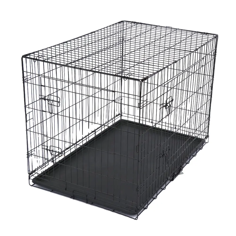 Outdoor Foldable Dog Kennel With Plastic Tray