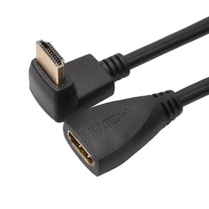 270 Cable Adaptador convertidor de conector hembra compatible con HDMI macho a HDMI en ángulo recto de 90 grados