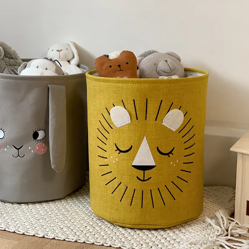 custom storage container large capacity toy storage baskets embroidery cute animal pattern laundry storage boxes