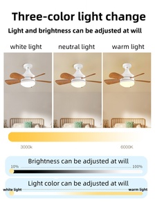 Güçlü tavan vantilatörü 5 bıçakları dekoratif oturma odası yatak odası ahşap fantezi Led ışıkları ve uzaktan kumanda ile tavan vantilatörü s - Product Image 3