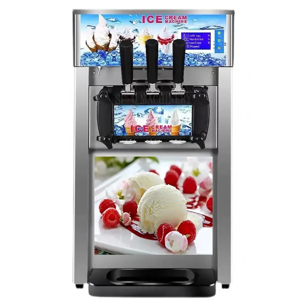 Frozen Yogurt 2 + 1 sapor Soft servire la macchina per la produzione di gelato automatico Desktop gelatiera per commerciale