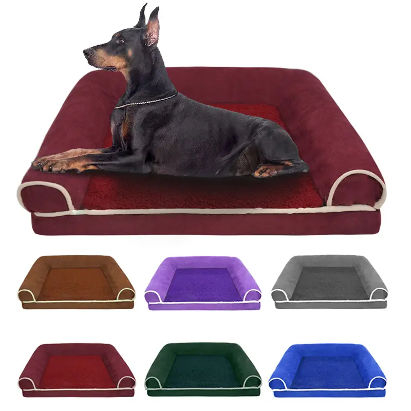 Pet sofa luxury dog and cat suede pet mattress PP cotton dog sofa pet bed easy to clean waterproof mechanical wash