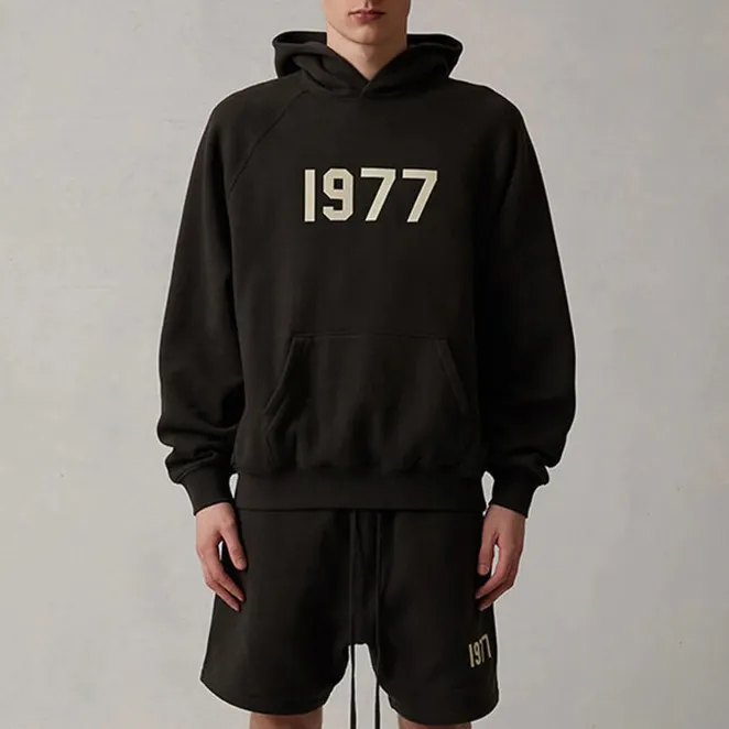 Sweats à capuche de haute qualité, logo personnalisé, coton noir, impression de lettres, pull oversize pour hommes