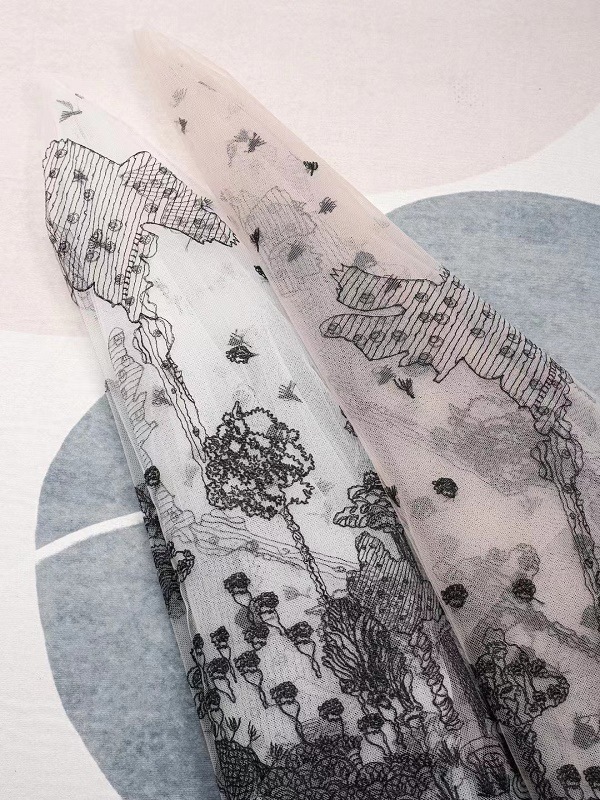 Pink-apricot embroidery
