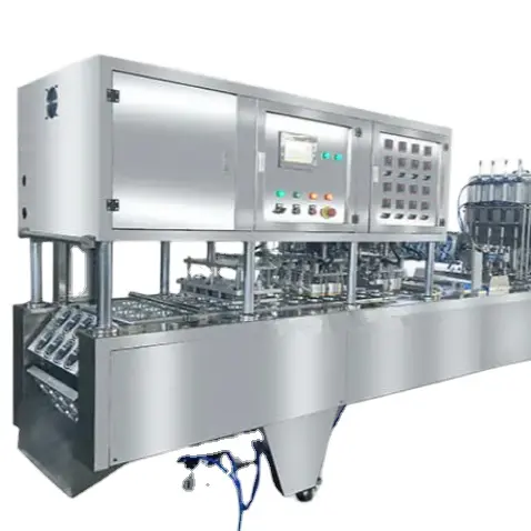 CH-FB4 modeli sıcak satış yüksek kalite yoğurt kahve süt sıvı otomatik bardak dolum ve sızdırmazlık paketleme makinesi kutusu makinesi ahşap
