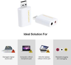 CableCreation <strong>USB</strong> Audio Adapter Sound <strong>Card</strong> <strong>USB</strong> to 3.5mm Headphone Jack Adapter - Product Image 2