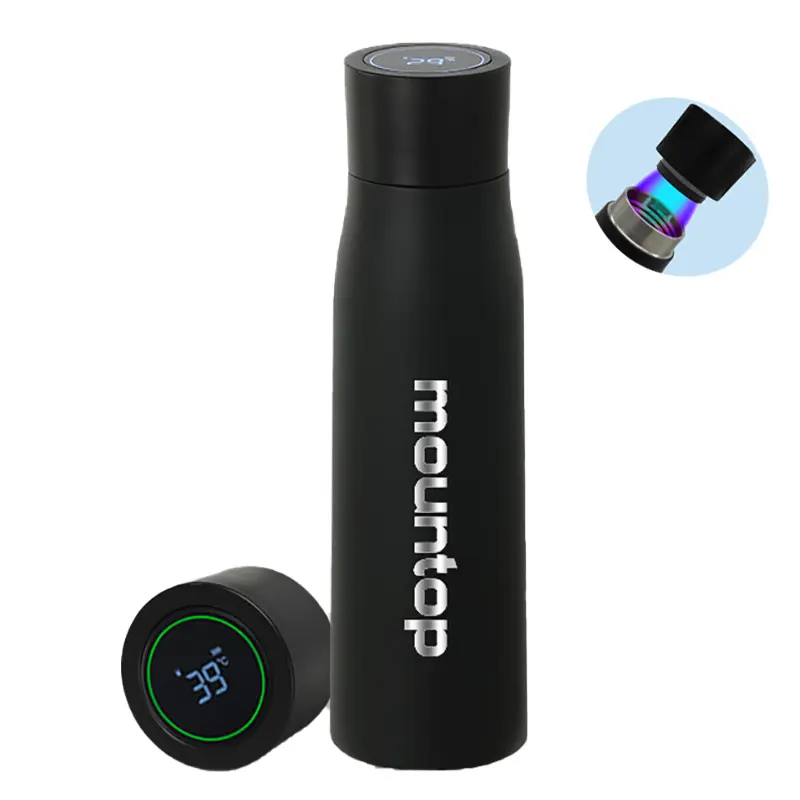 New arrival uv self cleaning smart drinkware app smart water bottle self clean reminder with led temperature display