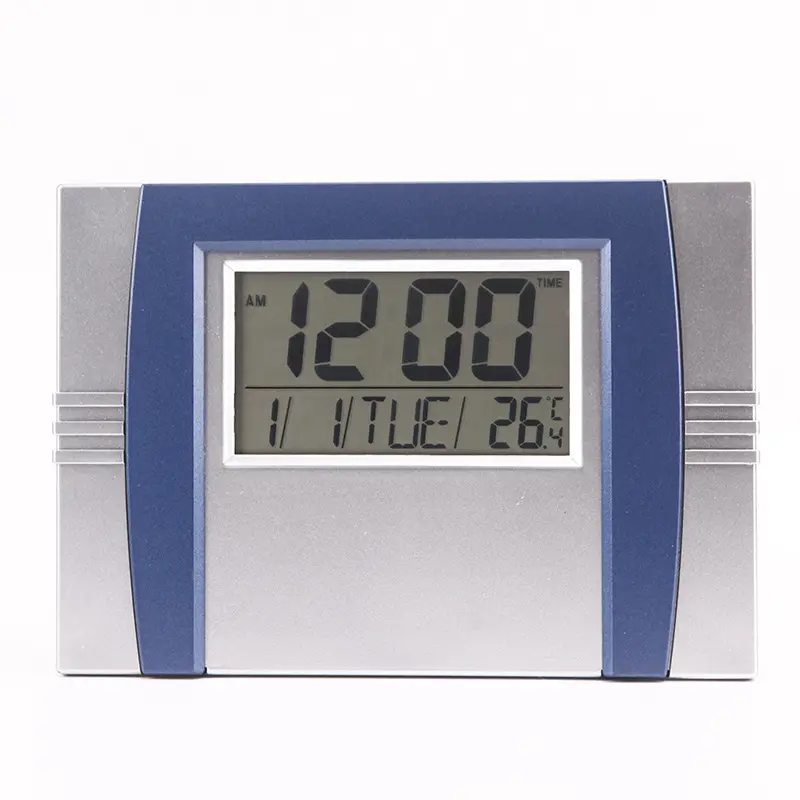 KH-CL098 Large Plastic Hanging LCD Thermometer Calendar Digital Wall Clock with Date and Time
