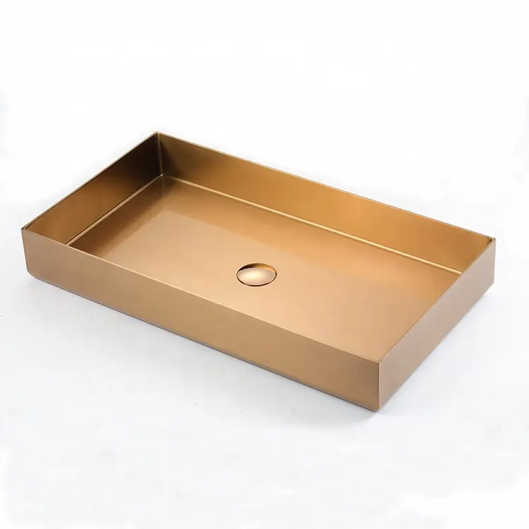 Altın SS lavabo paslanmaz çelik kase banyo gemi havzası otel banyo için