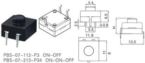9MM altezza 12x12MM IP40 2pin ON OFF Mini Micro interruttore a pulsante nero in plastica multifunzione - Product Image 2