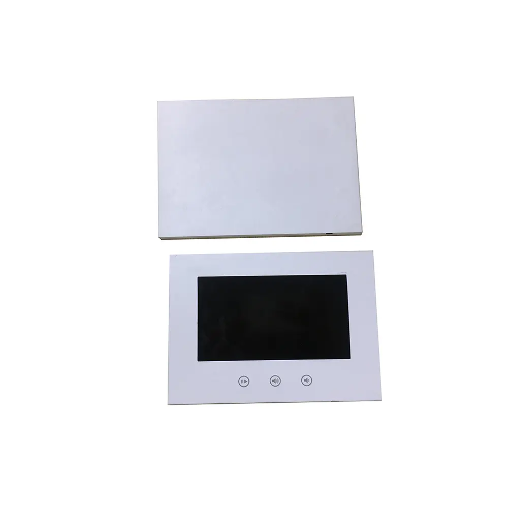 Cartolina d'auguri LCD nera bianca all'ingrosso dello schermo 7 10 pollici A4 A5 Video Brochure per la promozione di affari