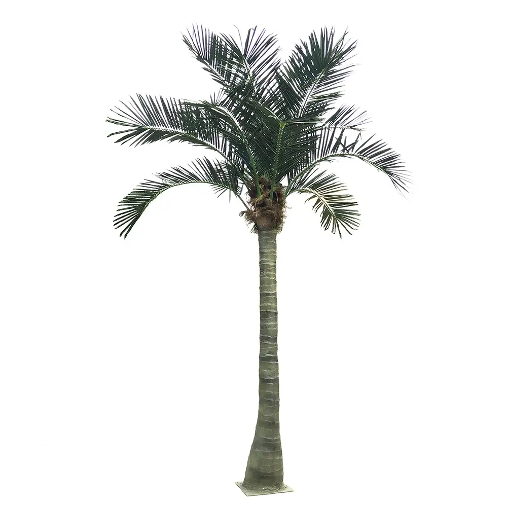 Atacado Big Data Palm Factory Direto Ao Ar Livre Simulação Decorativa Vento Neve UV Prova 10ft alta Metal Coconut Palmeira