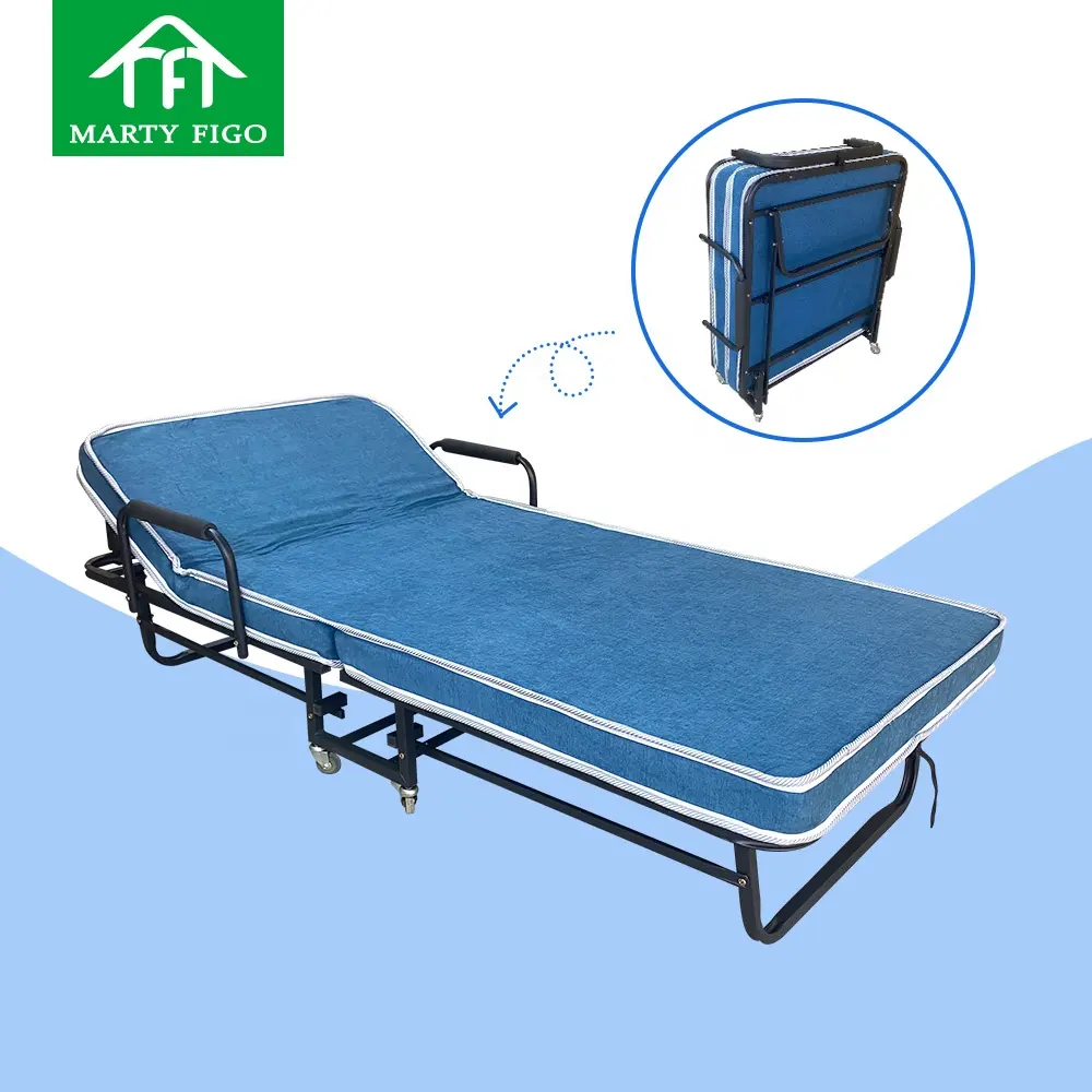 Fábrica personalizar en línea Venta caliente Hotel De Oficina camas plegadas plegable portátil plegable cama de invitados Hotel cama de metal adicional