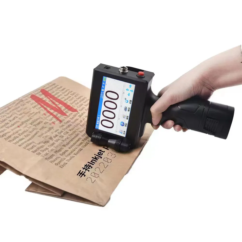 휴대용 잉크젯 총 프린터 코딩 로트 번호 핸드 프린터 인쇄 만료일 코더 비닐 봉투 인쇄 기계 가격