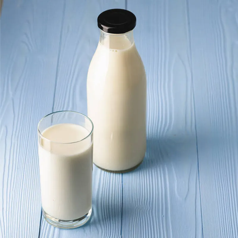 Botella de leche de vidrio vacía personalizada de 250ml, 500ml, 1L para jugo, cerveza fría, café, bebida, botella de yogur