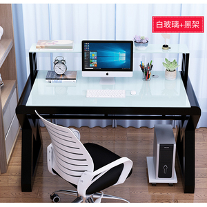 Moderner Computer tisch aus gehärtetem Glas Kommerzielle Büromöbel Computer tisch mit Monitorst änder - Product Image 4