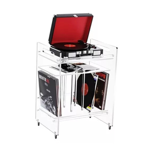 Modern <strong>3</strong>-Tier Acrylic Side <strong>Table</strong> Custom Factory Living Room Furniture With Vinyl Magazine Storage Bookshelf Dining <strong>Set</strong> - Product Image 2