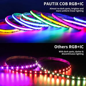 RGBWW/<strong>CW</strong> 20ft/6.1m RGB+CCT Tunable Color Temperature 2700K-6500K DC24V for DIY Decoration FCOB COB Strip Light - Product Image 2