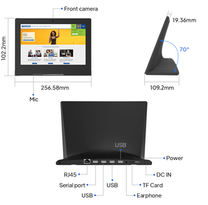 Monitor de pantalla táctil para ordenador de escritorio, dispositivo de evaluación de comentarios de clientes interactivos, banco, restaurante, pedido, POE, RJ45, estilo L, 10,1 pulgadas - Product Image 3