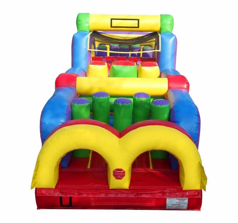 PVC thương mại Inflatable khóa học trở ngại Jumper bouncy đua với những trở ngại nhà bị trả lại