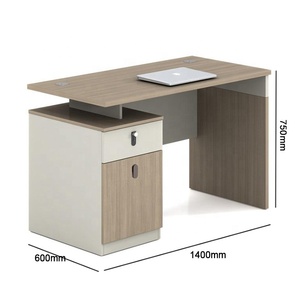 Mesa de mostrador de oficina independiente con cajón de casillero, mesa de trabajo de ordenador de empleado de madera de diseño clásico para oficina de taller - Product Image 1