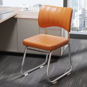 Wholesale Modern Simple PU Leather Office Chair Stackable Thick Pipe Legs <strong>Durable</strong> Conference Room Staff <strong>Computer</strong> Chair - Product Image 6