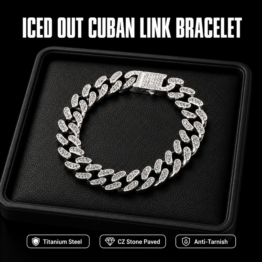 Pulsera C5005 color acero con diamantes completos - 22 cm